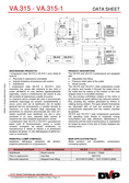 Datasheet VA 315 Datasheet VA 315